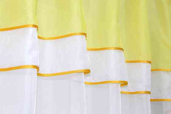 Кухонная гардина VR-Textil № 036к арка белый с желтым 280х170 см (52-0510) Киев