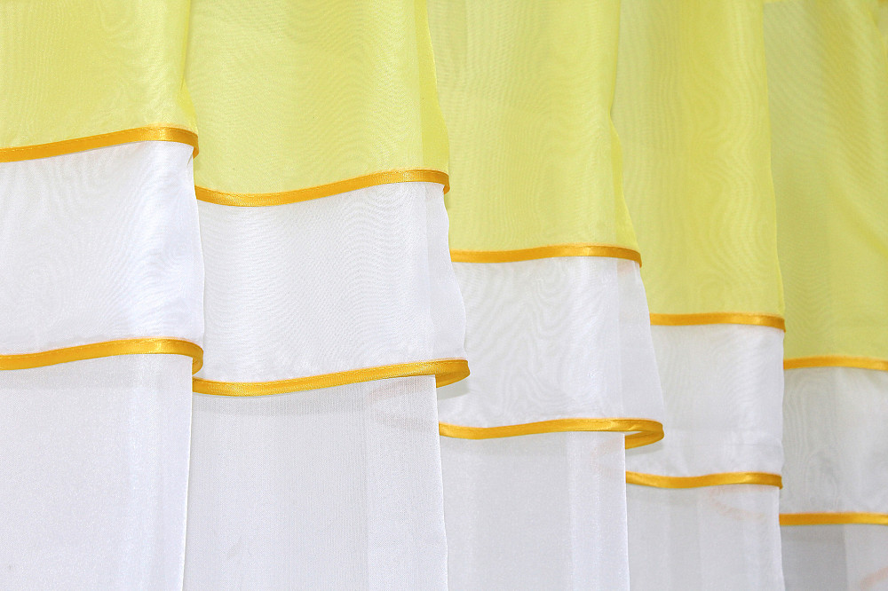 Кухонная гардина VR-Textil № 036к арка белый с желтым 280х170 см (52-0510) Киев - изображение 3