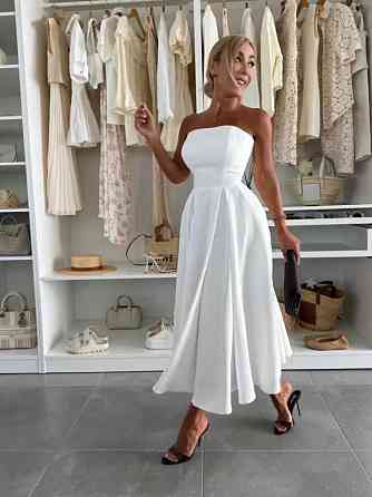 Женское романтическое платье с открытыми плечами креп костюмка Белый, 46/48 Одесса