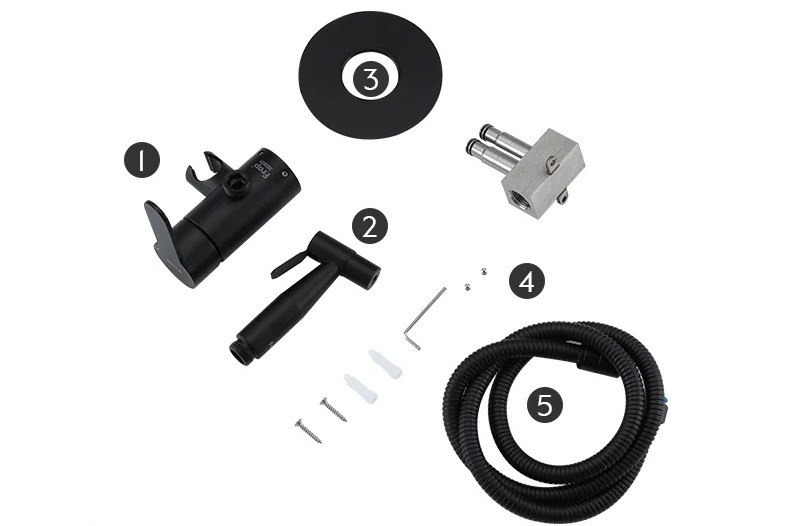 Змішувач для гігієнічного душу Zerix DAX-333 BLACK в стіну з нерж.сталі SUS304 (колір чорний) (ZX4830) Чернівці - фото 5