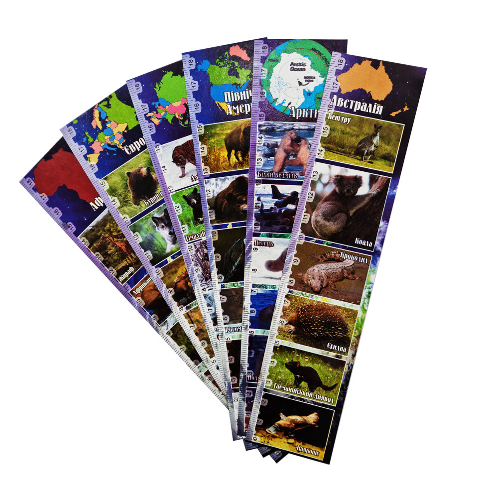 Набор закладок для книг ЗК-01, 6 шт Дикие животные Винница - изображение 1