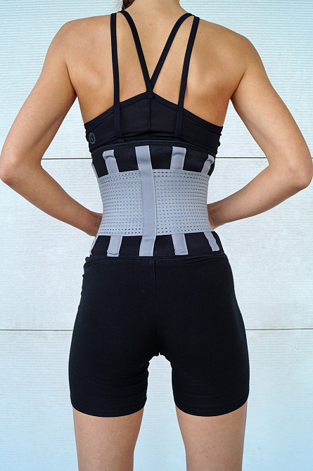 Пояс-корсет  для підтримки спини PowerPlay 4305 (110*24 см) Чорно-сірий Луцк - изображение 7