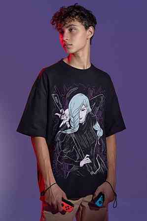 Футболка для мальчика аниме Магическая битва оверсайз (рост от 165 до 180 ) Черний AnimeJ1146m Днепр