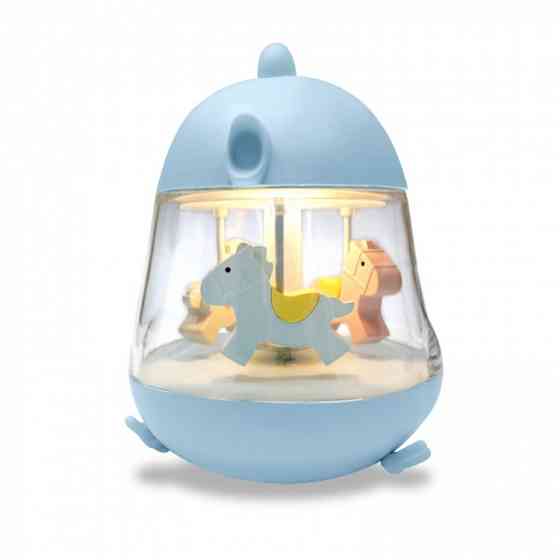 Музыкальный Ночник аккумуляторный Цыпленок Карусель (Голубой) Винница