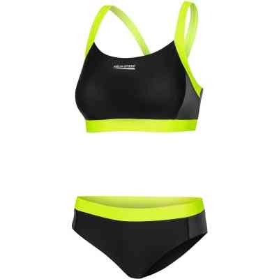Купальник Aqua Speed Naomi 460-138 чорний, сірий, флуоресцентний жовтий 36 (5908217671110) Винница