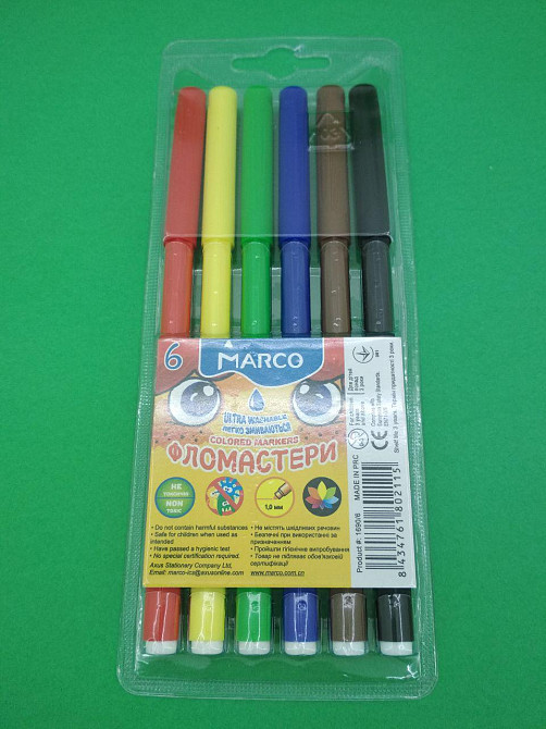 Фломастери Тм Марко (6 шт.) (1 пачка) Харків - фото 1