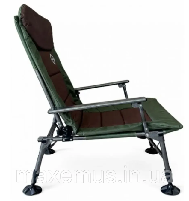 Рыбацкое кресло-шезлонг Bonro B21 раскладной стул для рыбалки и отдыха темно-зеленое Мостиська - фото 4