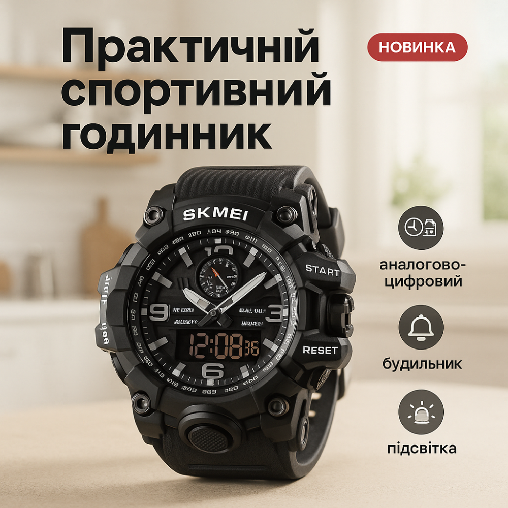 Якісний чоловічий тактичний годинник SKMEI 1586BK BLACK, Оригінальний чоловічий годинник OL-40 Львів - фото 19