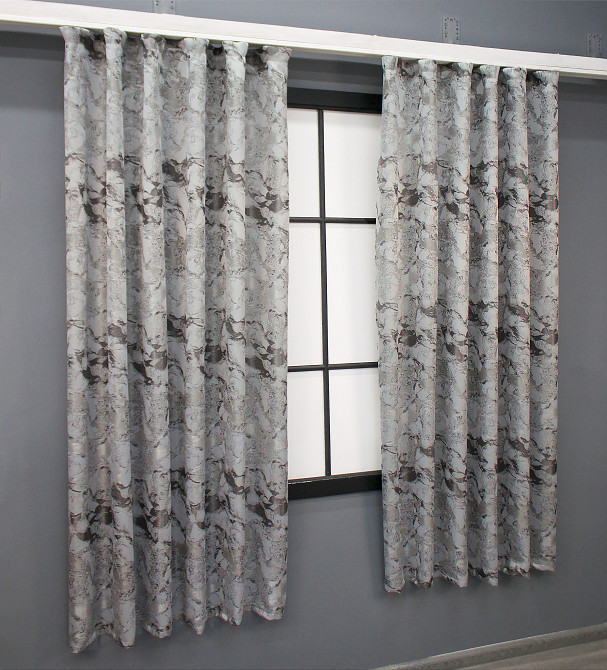 Комплект коротких штор VR-Textil Жаккард Мармур Al3 № 1597ш Светло-серый с венге 145х170 см 2 шт (35-0243) Киев - изображение 3