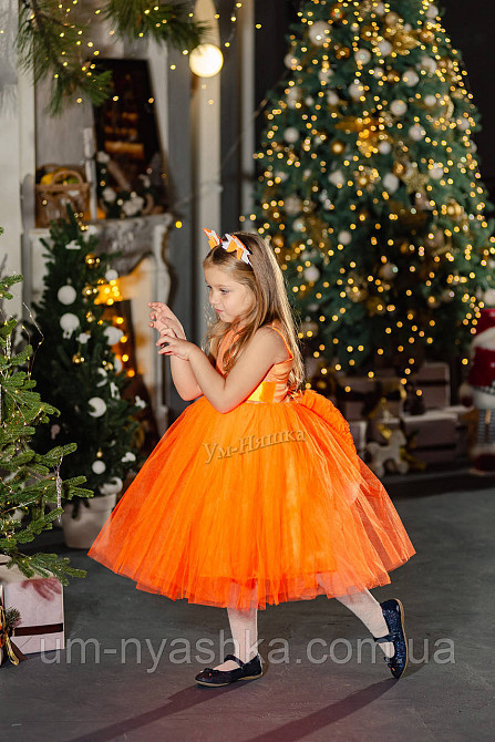 Оранжевое нарядное платье на девочку Королева Осени Лисичка Белочка Листик Апельсинка Кривой Рог - изображение 7