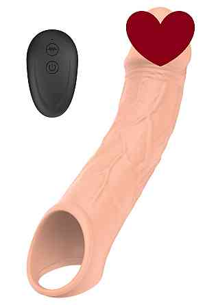Удлинительная насадка на пенис с вибрацией и пультом управления Vibrating Extension Sex Aura Киев