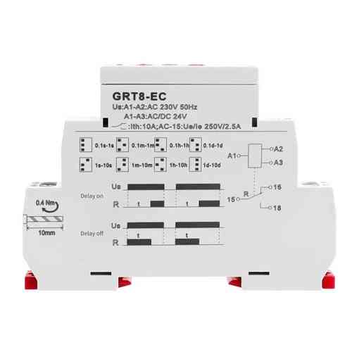 Реле часу програмований таймер GEYA GRT8-EC 0.1с-10днів 220В/24В 10А Київ