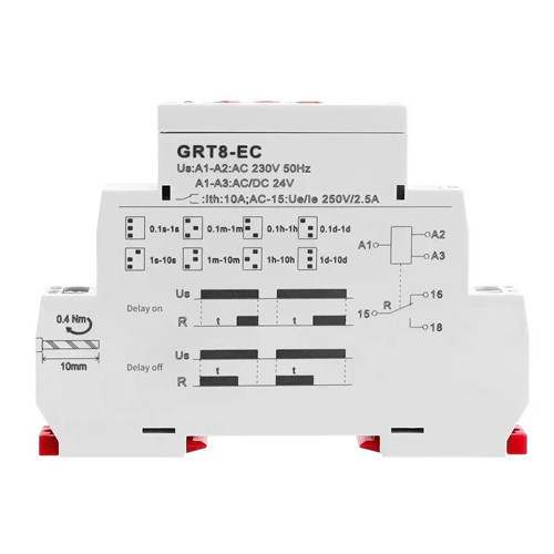 Реле часу програмований таймер GEYA GRT8-EC 0.1с-10днів 220В/24В 10А Київ - фото 4