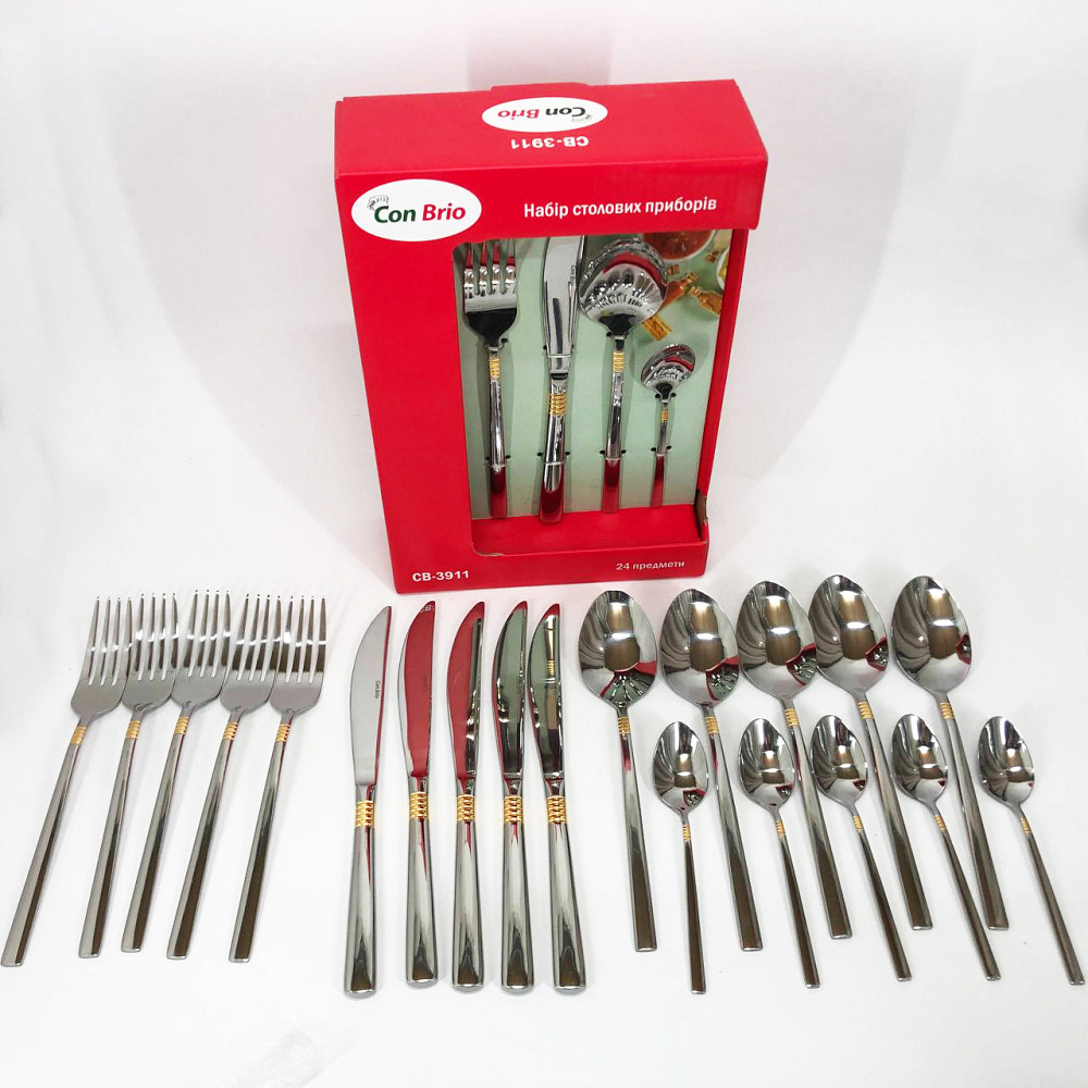 Набір столових приладів 24 предметів Con Brio CB-3912 KV-60 Львів - фото 2