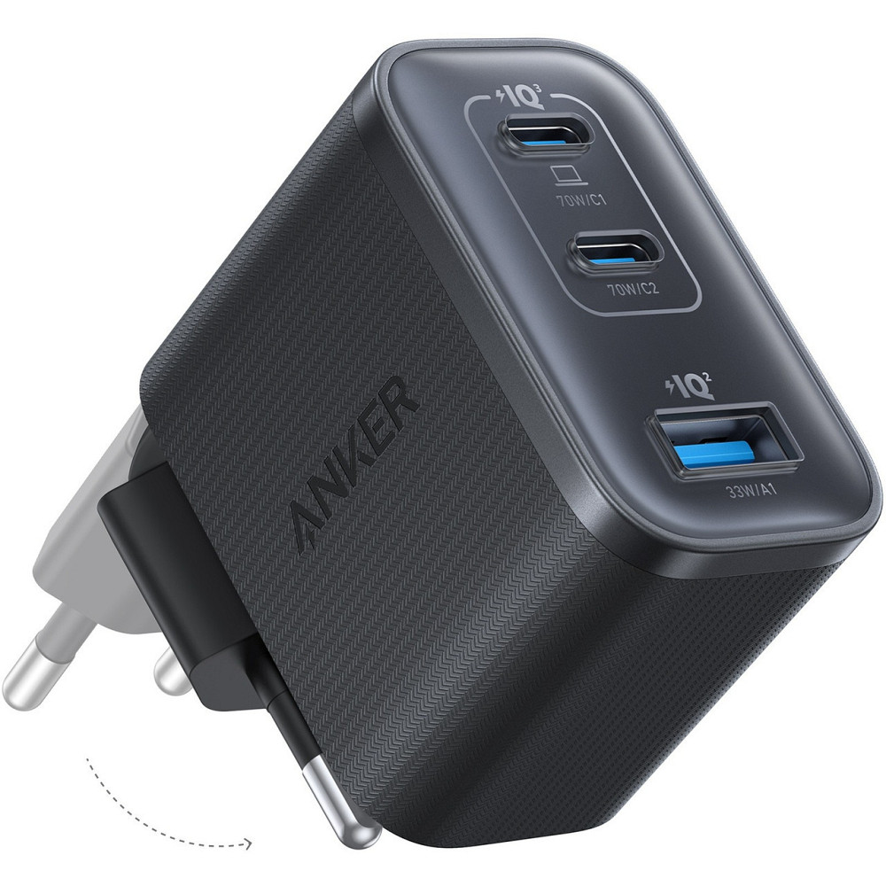 Мережевий зарядний пристрій Anker Charger 70 W, 2xUSB-C, 1xUSB-A, Black (A121AL11) ( 10893 ) Харьков - изображение 2