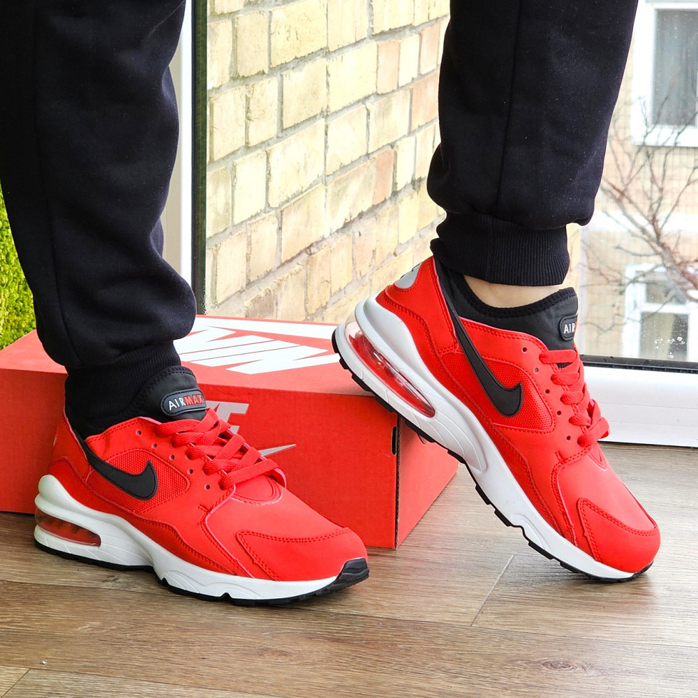 Чоловічі Червоні Кросівки Nike Air Max 93 Шкіряні Найк (розміри: 41,42,43,44,45) Відео Огляд Дніпро - фото 10