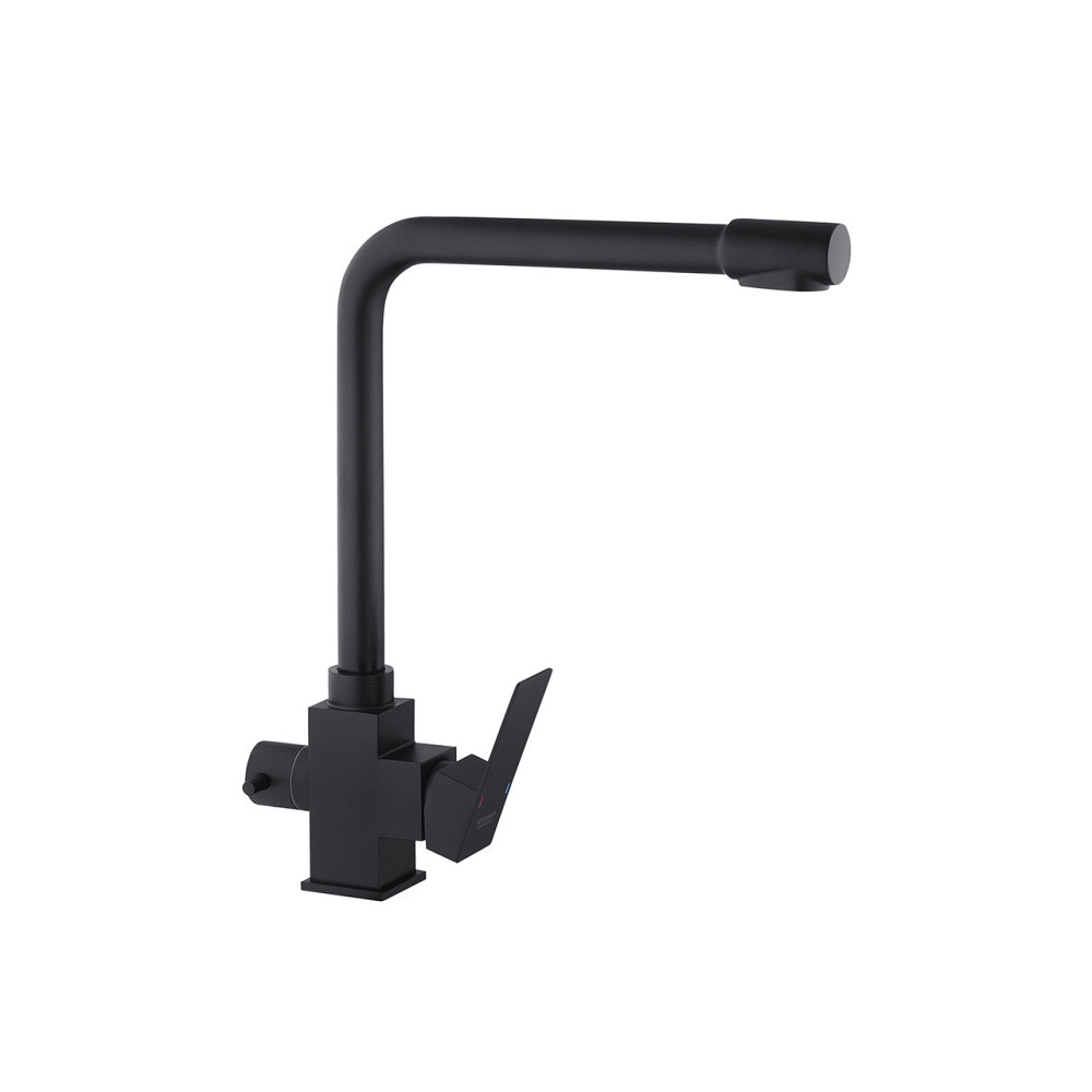 Смеситель для кухни с подключением к фильтру Kroner KRP Edelstahl Kubus - SCH03810 черный Киев - изображение 4