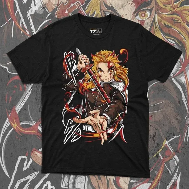 Футболка для подростка мальчика с принтом Клинок Рассекающий Демонов Ренгоку 2 Размер 160 Anime10741 Днепр - изображение 1