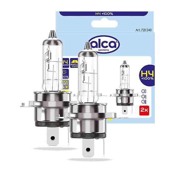 Автомобільна лампа галогенова +100% (2шт) H4 12В 60/55Вт Alca, 720240 Киев