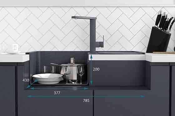 VALESO Гранітна мийка для кухні VALESO SELENA 7950 матова Антрацит Київ