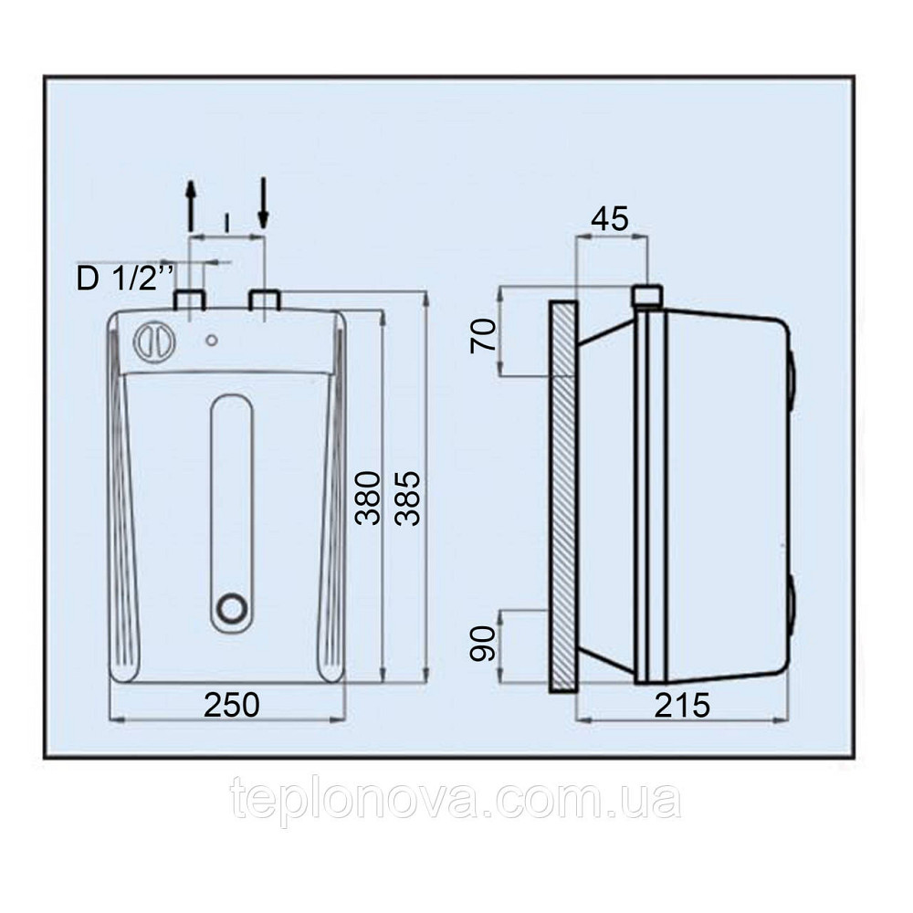 Водонагреватель LEOV LUN Small 5 l подвод воды сверху Черновцы - изображение 6