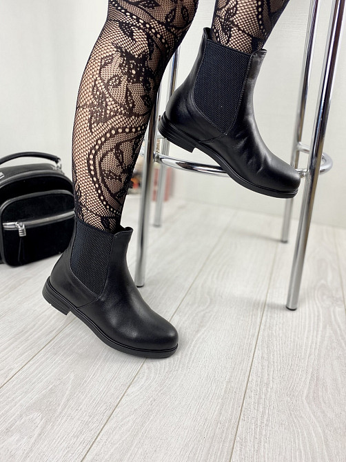 Olli Черевики жіночі OLLI чорні натуральна шкіра весна-осінь висота 13см (K-11-9104) Коломия - фото 4