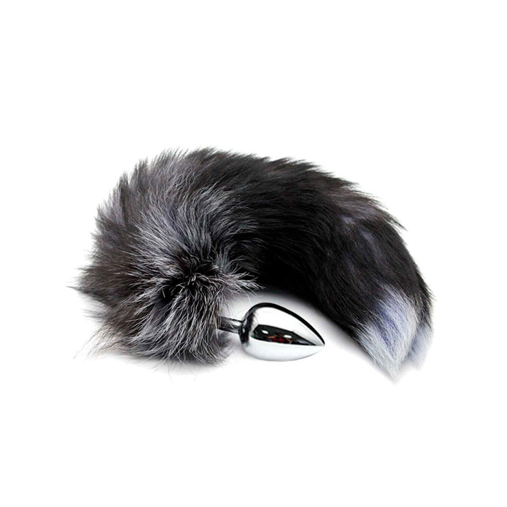 Металева анальна пробка Лисячий хвіст Alive Black And White Fox Tail L, діаметр 3,9 см Sex Aura Київ - фото 2