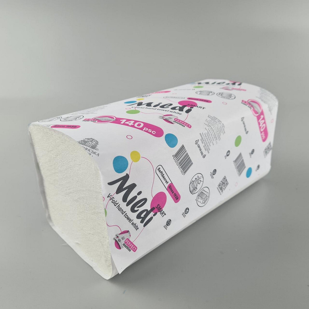 Полотенце бумажное v-складка белое(140листов) 230*210 2 шар. 'Mildi Smart