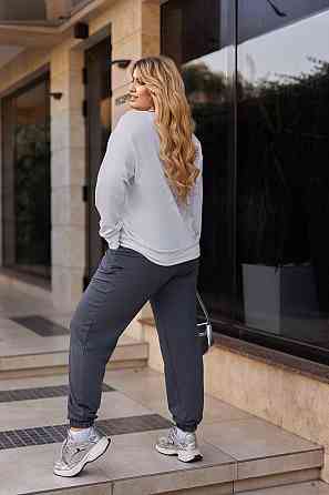 Спортивний жіночий костюм двонитка "Mason" | Норма і батал | Розпродаж моделі Графіт, 50-52 Київ