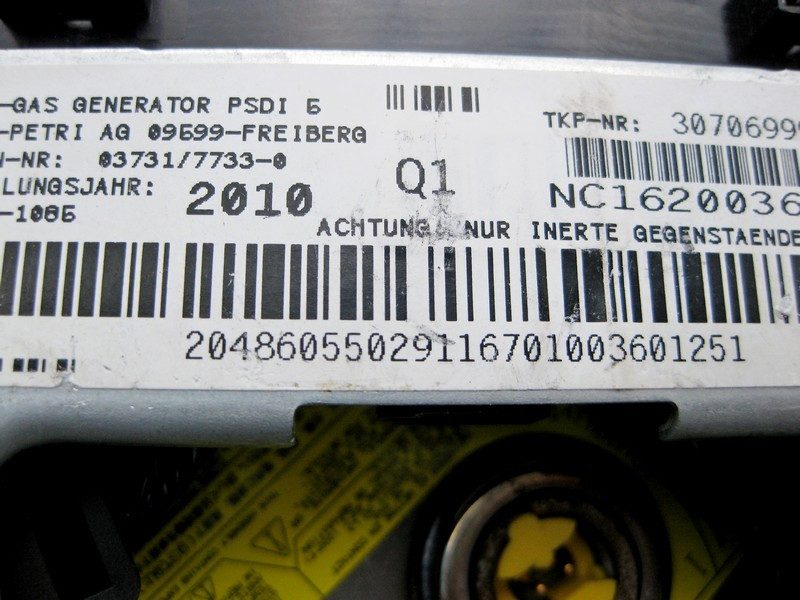 Mercedes-Benz  A0008605702 9116 Подушка безпеки в кермо чорна матова С-Class W204 Одеса - фото 3