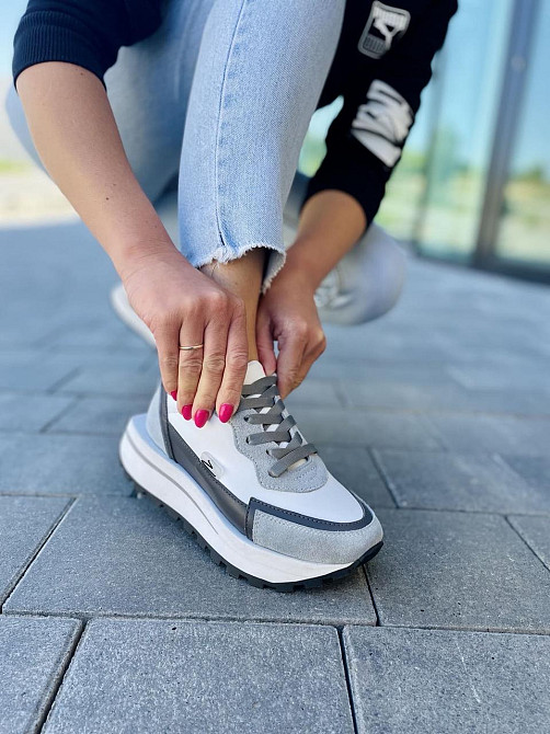 Olli Кросівки жіночі OLLI T-2-Атиа білий/сірий (весна-осінь, шкіра натуральна) (5042) Коломыя - изображение 7