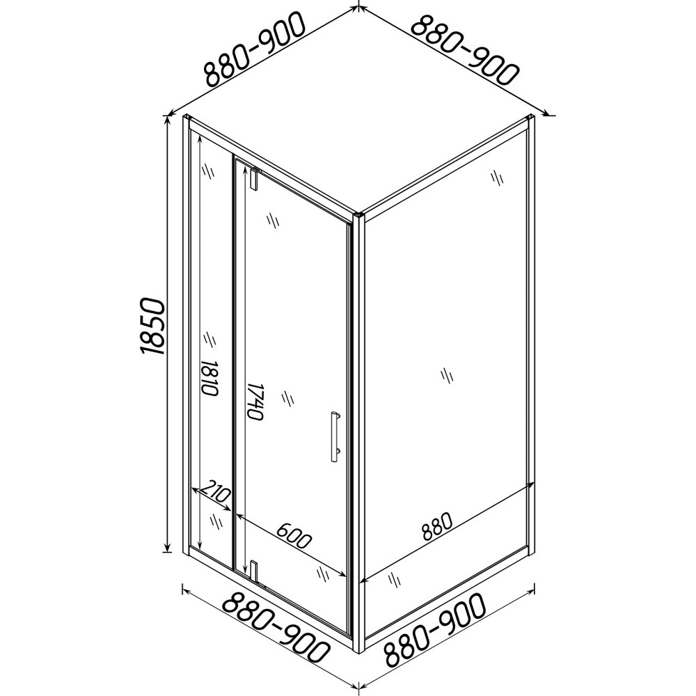 Душевая квадратная кабина без поддона MORAVA N90FS BRAVO (1уп.) Киев - изображение 8