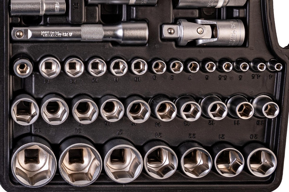 MASTERTOOL Набір інструментів MASTERTOOL PROFI ¼"&½" 111 шт 4-14 мм 10-32 мм CrV50BV30 телескоп Коломия - фото 10