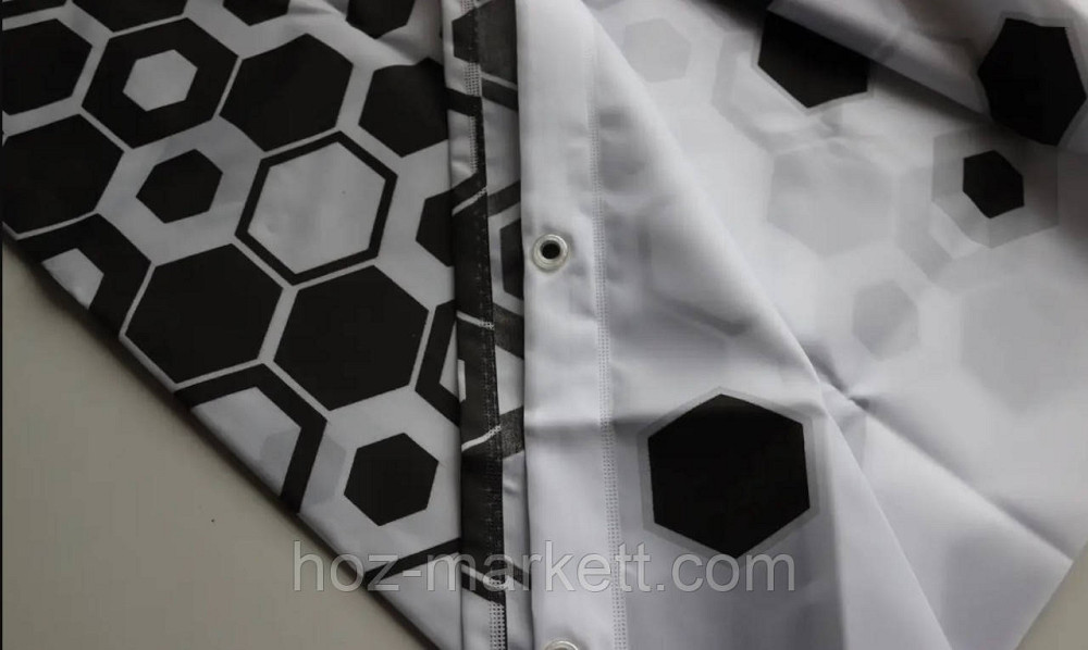 Штора для душа тканевая миранда Troy 180 х 200 см черно белая Харьков - изображение 5