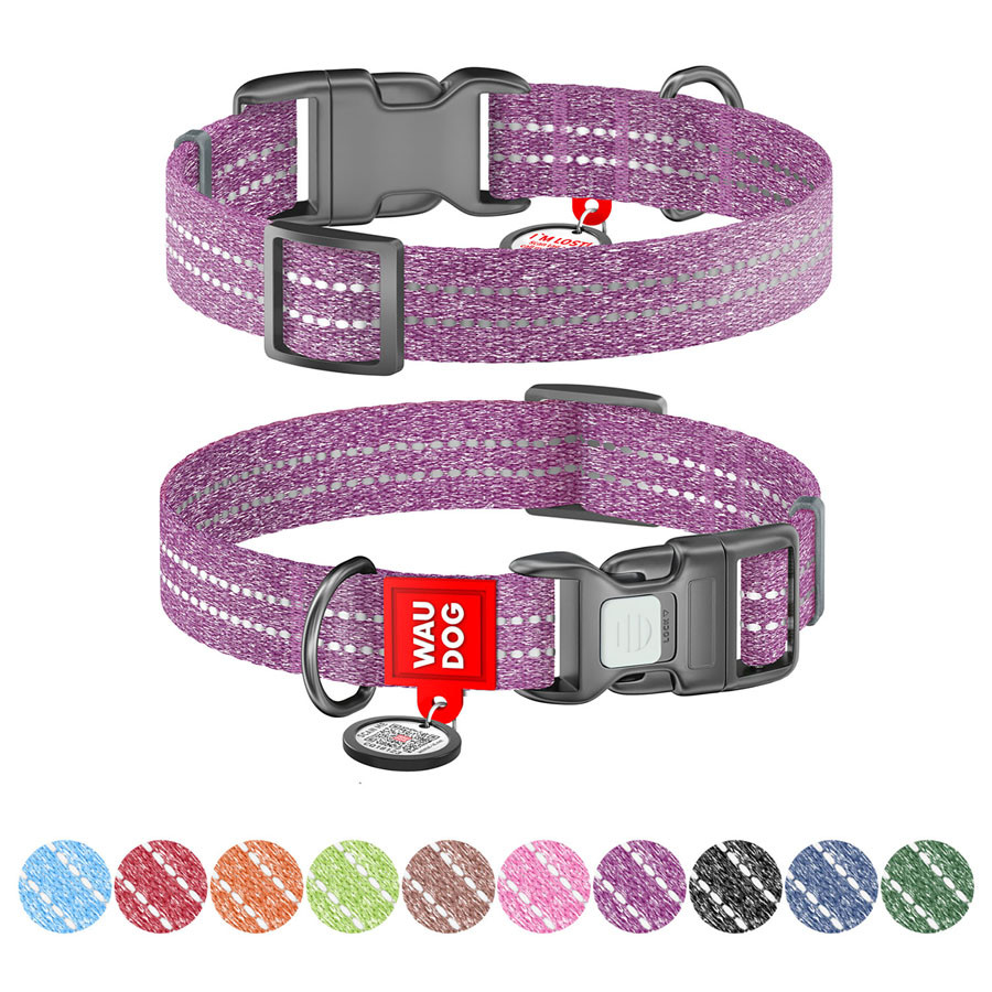 Нашийник WAUDOG Re-cotton з QR паспортом, відновлена бавовна, пластикова пряжка (ширина 20 мм, Коломыя - изображение 1