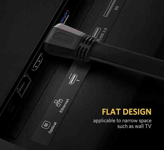 Видеоадаптер видео переходник адаптер UGREEN ED015 HDMI плоский 1.5 метра UGR-50819 Одесса