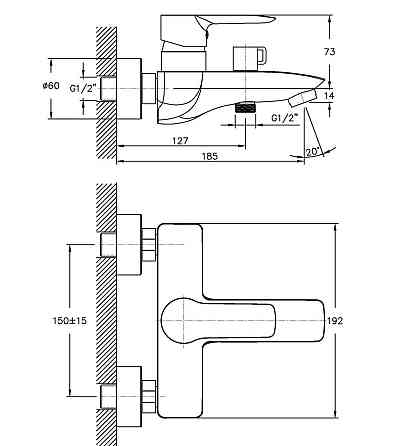 Змішувач для ванни Haiba Columbia 009   ( HB0815 ) 36914 Харків
