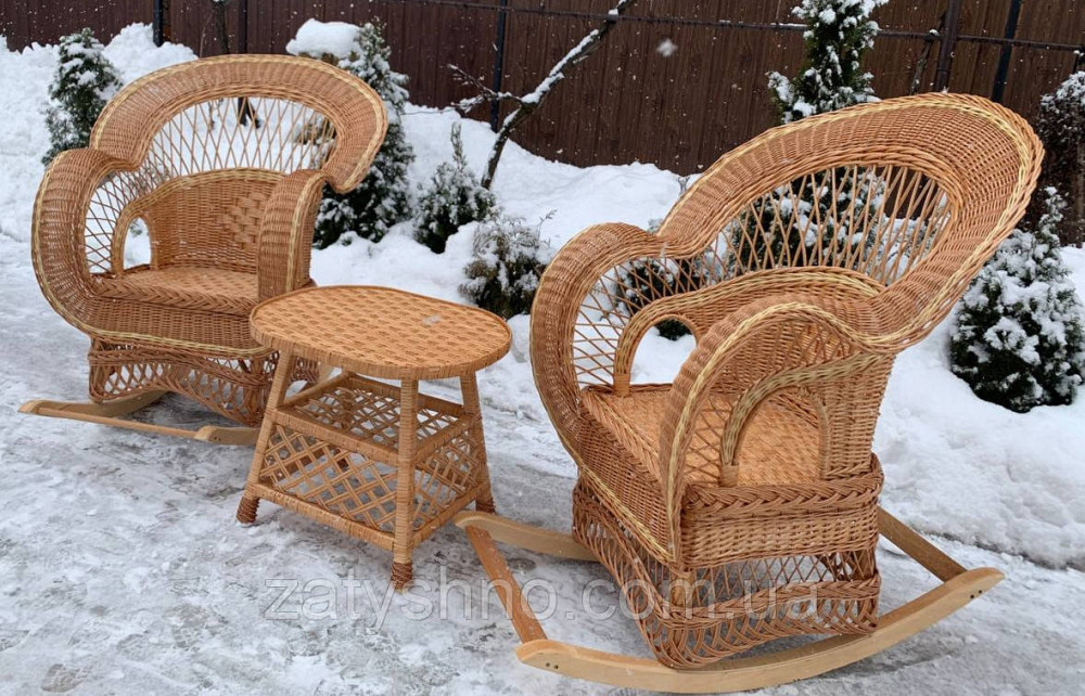 Набір з лози гойдалка та столик Київ - фото 6