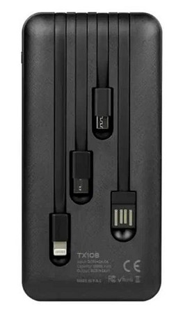 Портативный внешний аккумулятор Power Bank Powerway TX108 10000mAh (Черный) Винница - изображение 3