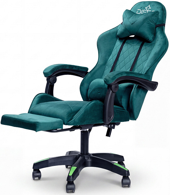 Кресло геймерское DIEGO ALCANTARA PRO Green Киев - изображение 12