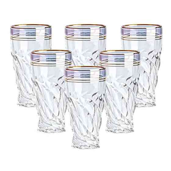 Скляні стакани набір із 6 штук по 250 мл синій HP567 Коломыя