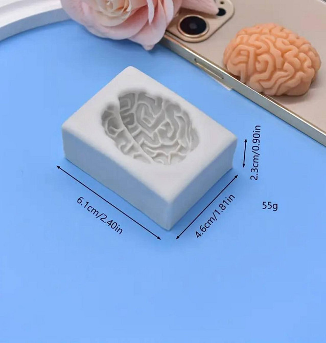 Силіконова форма 3D «Мозок» для мила, свічок та десертів Київ - фото 1