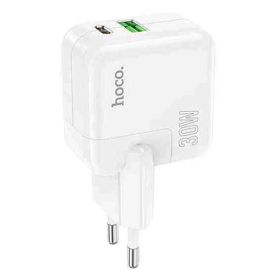 Мережевий зарядний пристрій HOCO C111A Lucky dual-port PD30W+QC3.0 charger, колір білий 6931474790866 Одеса