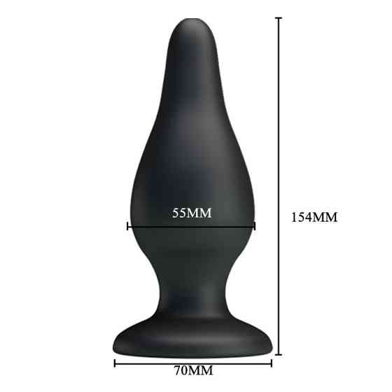 Анальна пробка - Pretty Love Sturdy Silicone Anal Plug Black Sex Aura Київ