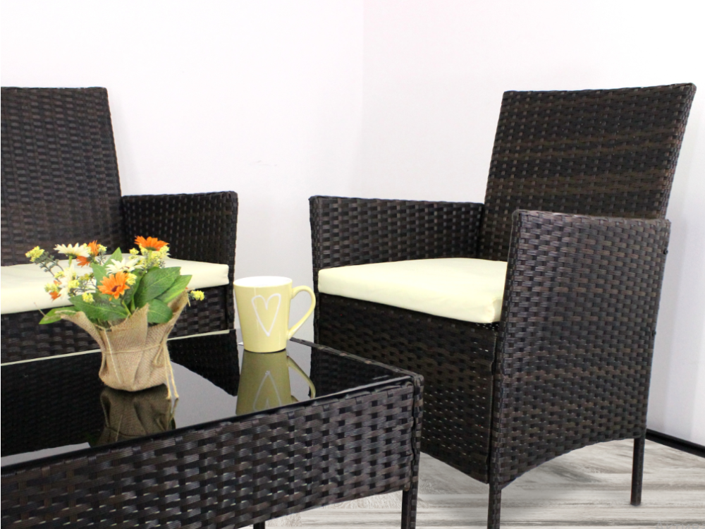 Комплект меблів з ротангу (Диван + 2 крісла + стіл) для саду кафе тераси, Коричневий Київ - фото 5
