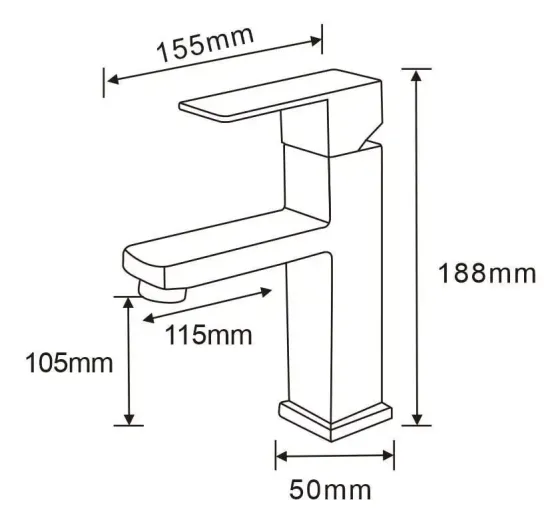 Смеситель для умывальника WEZER PRO1-02 сатин Киев