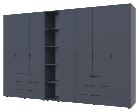 Комплект шкафов для одежды Doros Гелар (3 шт.) 309,4х49,5х203,4 см Графит (DRS-011163) Львов