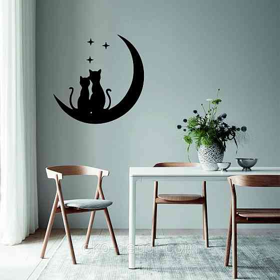 Декоративное настенное 3D Панно «Коты» Декор на стену с объемом 70*70 см, Черный Киев