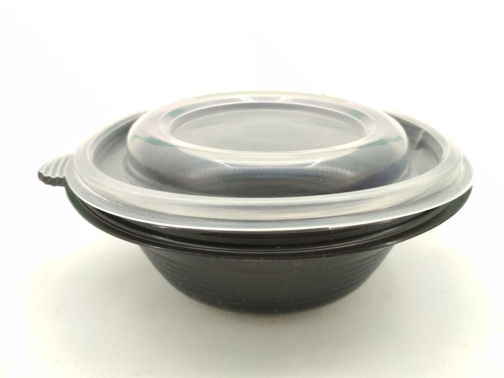 Супная емкость 350 мл, чёрная с крышкой, ПП-117-350 (50 шт) Харьков - изображение 3