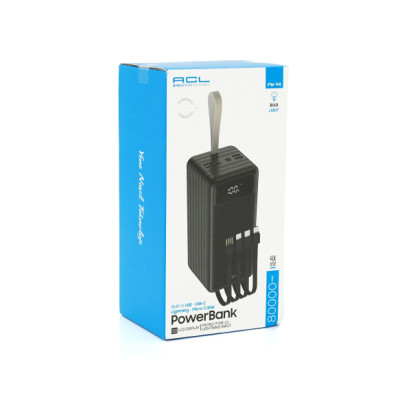 Батарея універсальна ACL 80000mAh, 4xUSB, 4 кабеля(USB/Micro/Type-C/Lighting), 1,4кг, Black (PW-94) Вінниця - фото 4